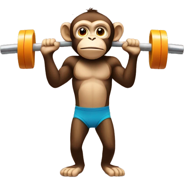 Monkey lifting weight emoji