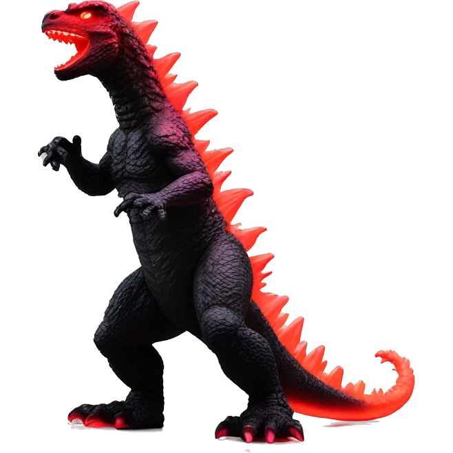 Godzilla red fluo toy emoji