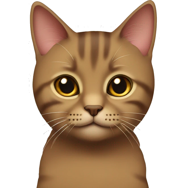 Brown Scottish straight cat with line of body emoji