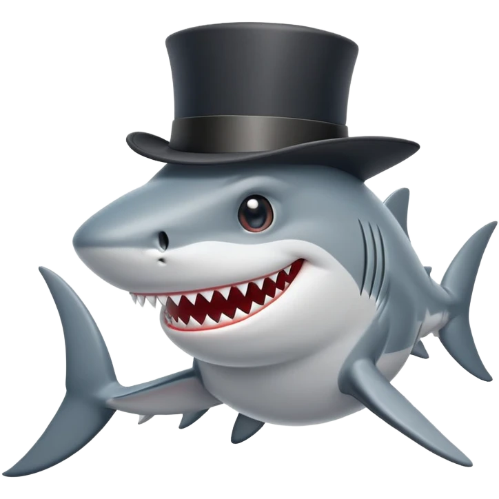 shark wearing a top hat emoji