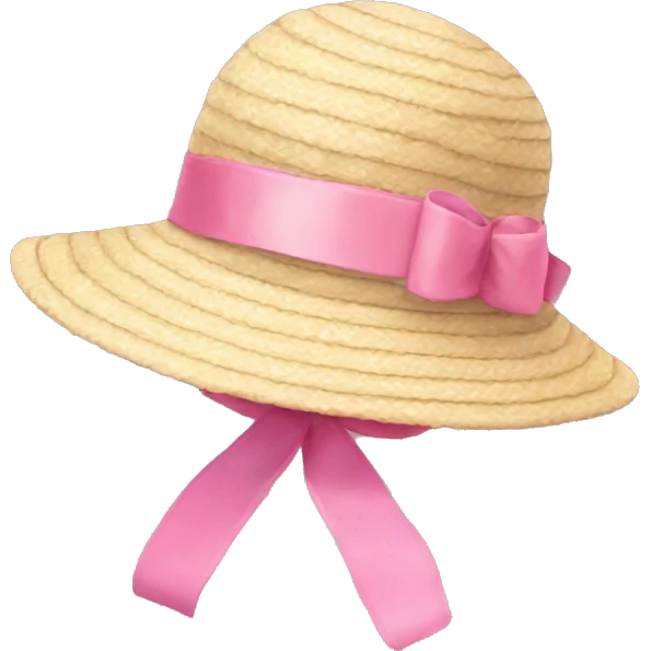 Cottage sun hat with pink ribbon  emoji