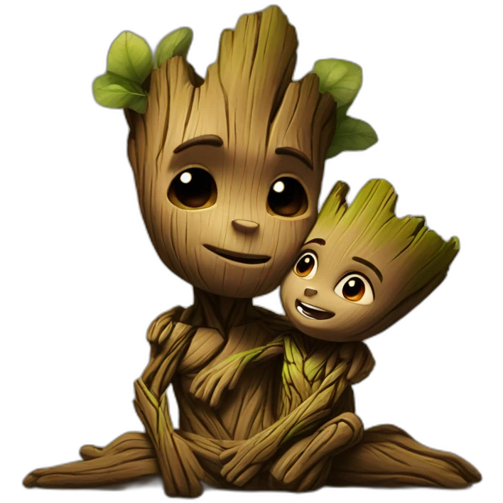 groot kiss love emoji