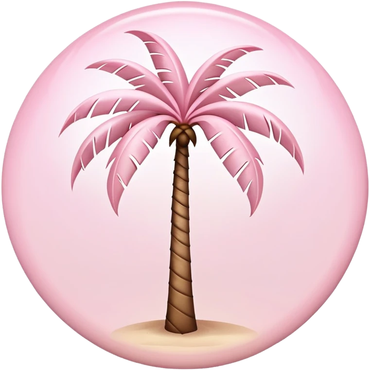 Pastel pink round palm tree emoji