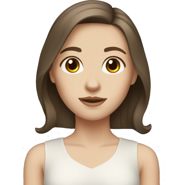 girl with pale skin brown eyes and brown hair emoji