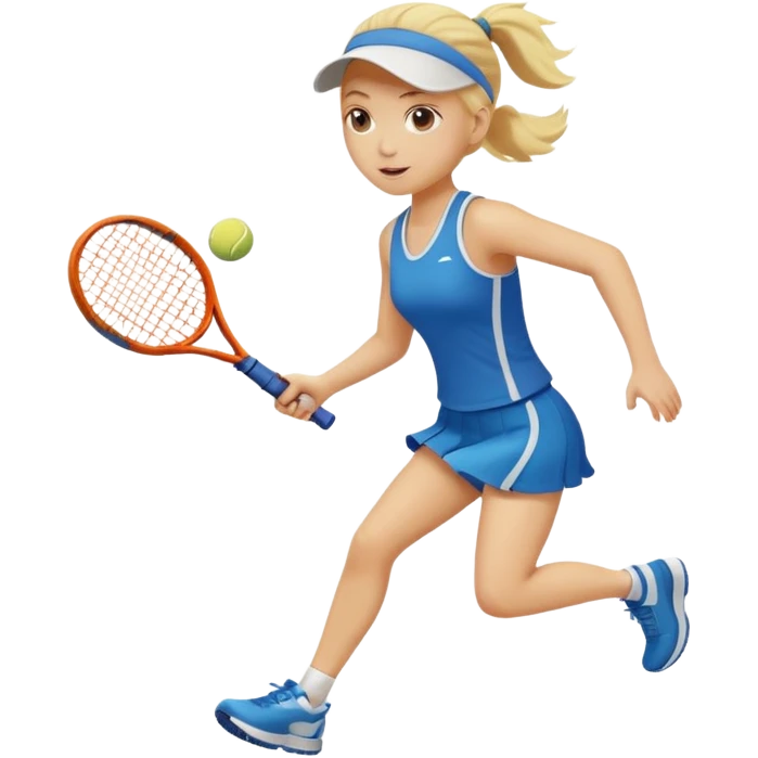 Blonde girl playing tennis running  emoji