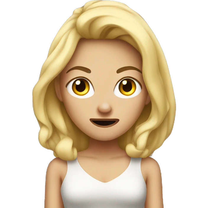 a blonde girl very very mad emoji