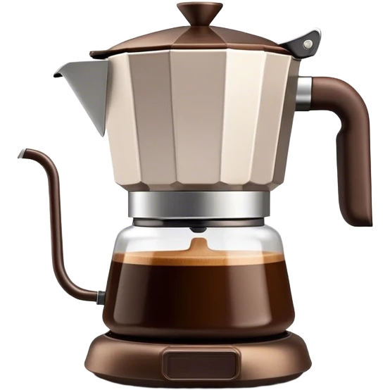 Cinematic Realistic Moka Pot Pop Culture Emoji, featuring an iconic Italian coffee maker rendered with classic charm and warm, inviting lighting. emoji