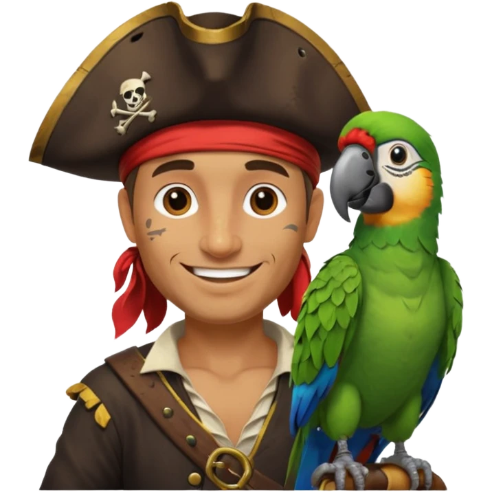 pirate and parrot emoji