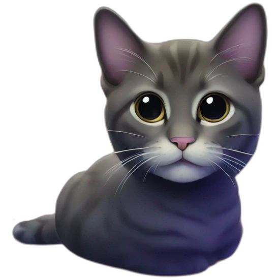 suprising small cat on spreading out nebula with dark cosmic space background emoji