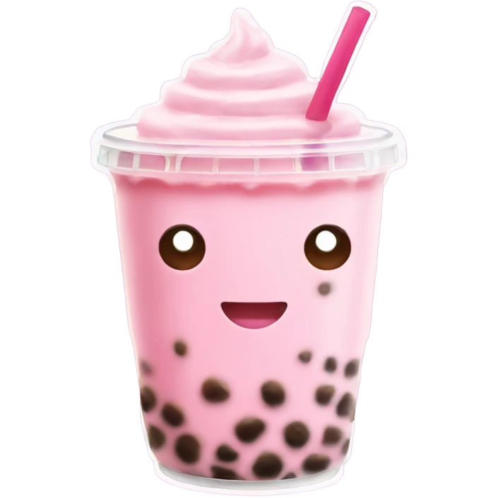 Light Pink boba tea realistic  emoji