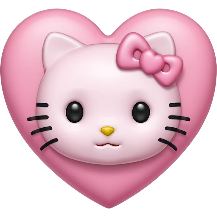 hello kitty heart`no mouth emoji