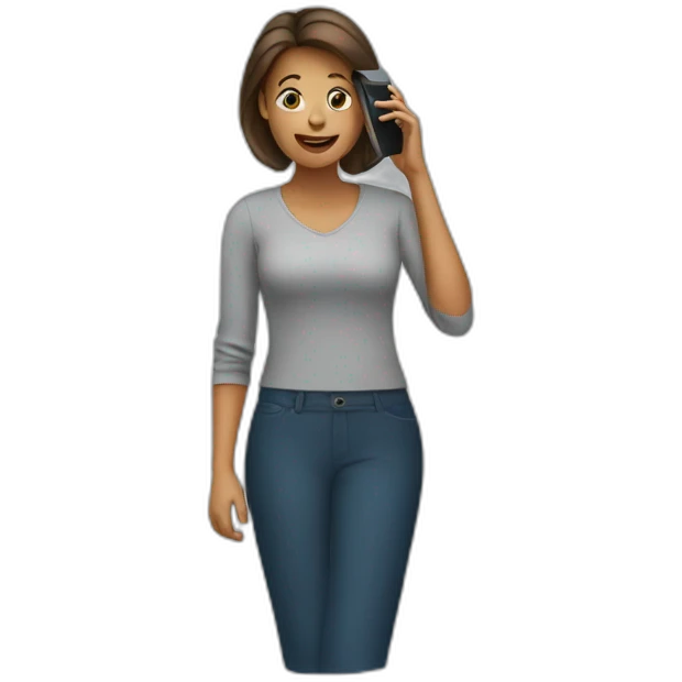 Woman talking on cell phone emoji