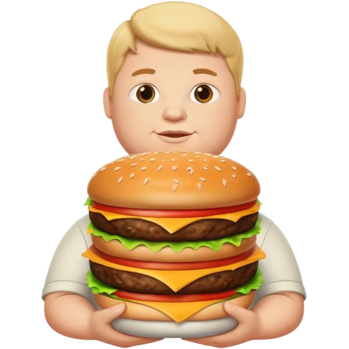 Fat Boy with burger tower emoji