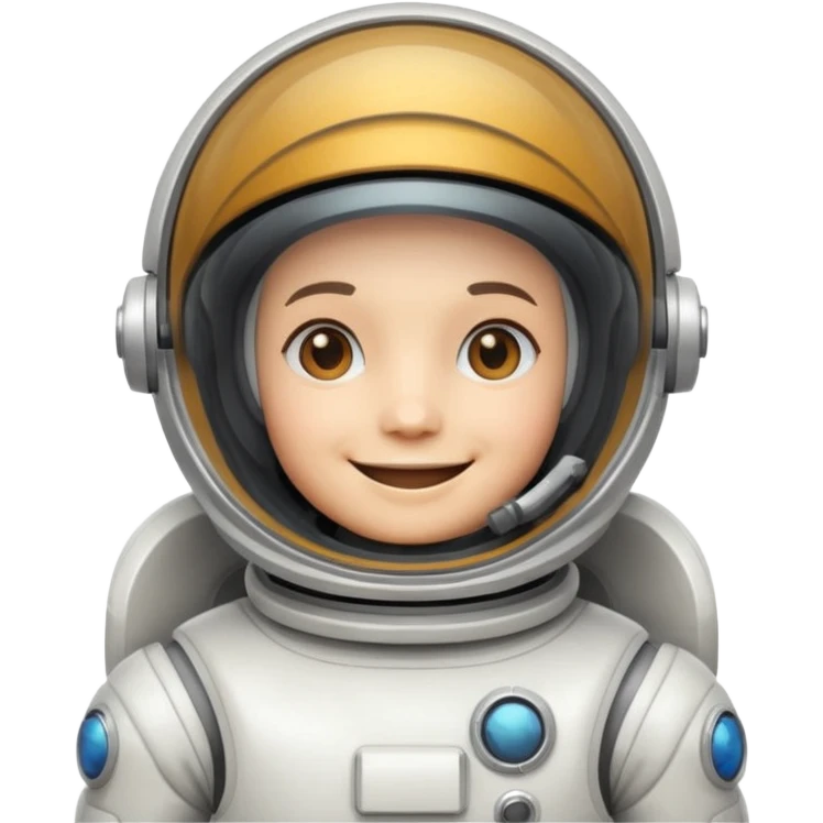 retro robot Astronaut in white EVA suit with clear dome helmet emoji