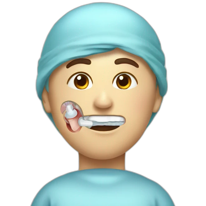 Surgical Interventions in throat emoji