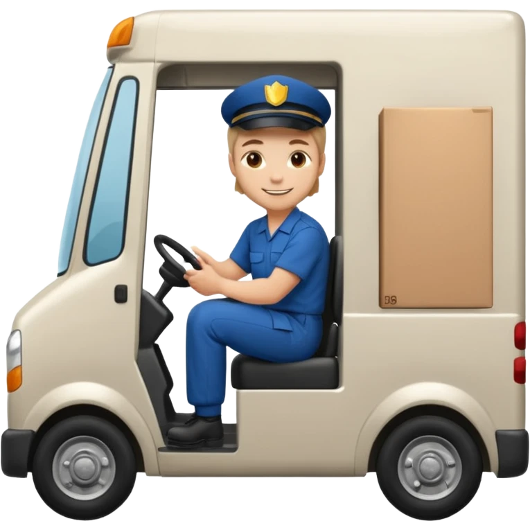 create a realistic emoji of a logistic worker parking and resting  emoji