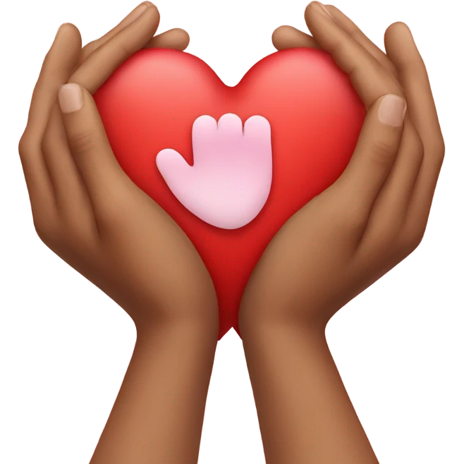 Hands holding a heart with a J on it emoji