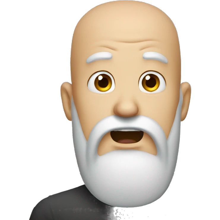 shocked bald guy with long beard emoji