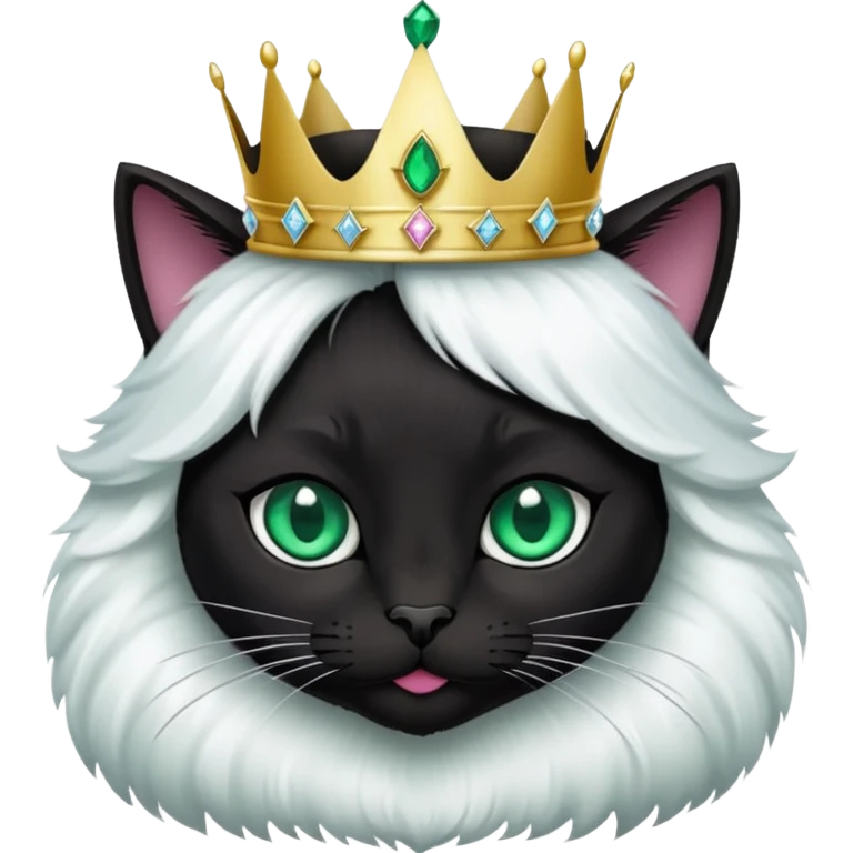 black cat wearing a princess crown  emoji