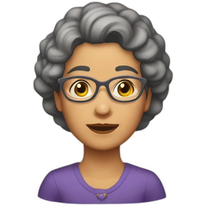 Anciana morena pelo muy corto emoji