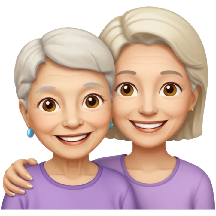Silueta de anciana e hija emoji