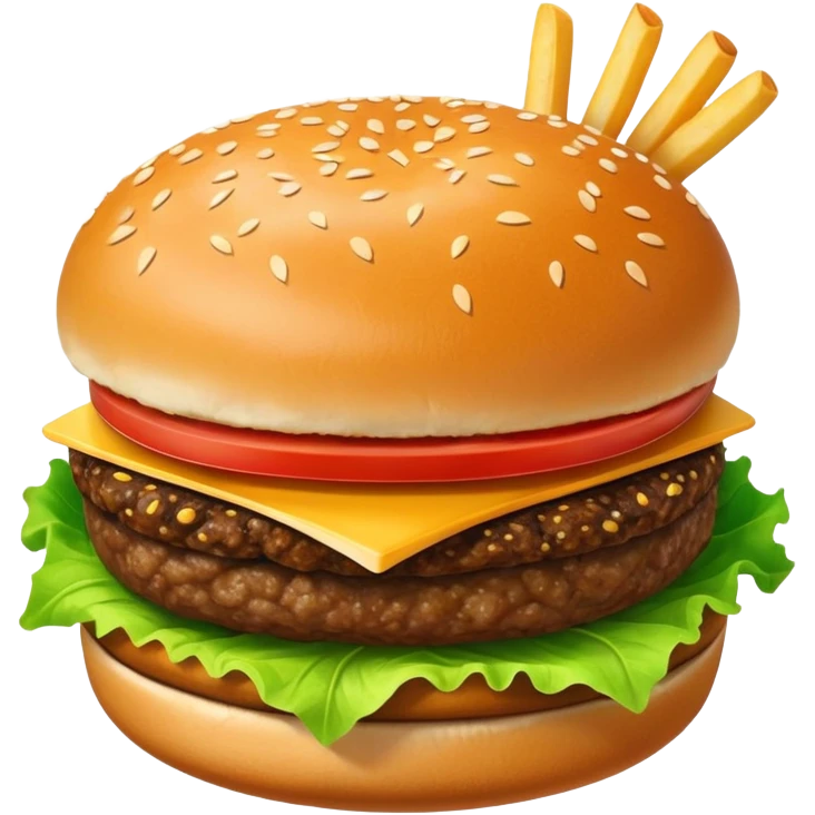 hamburger and fries emoji