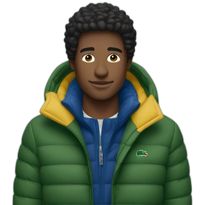 Guy using Lacoste puffer jacket emoji