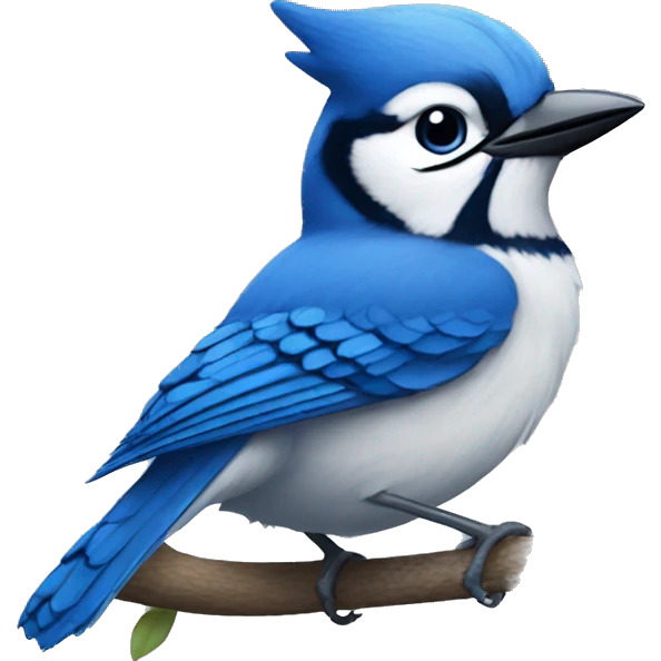 Blushing bluejay emoji