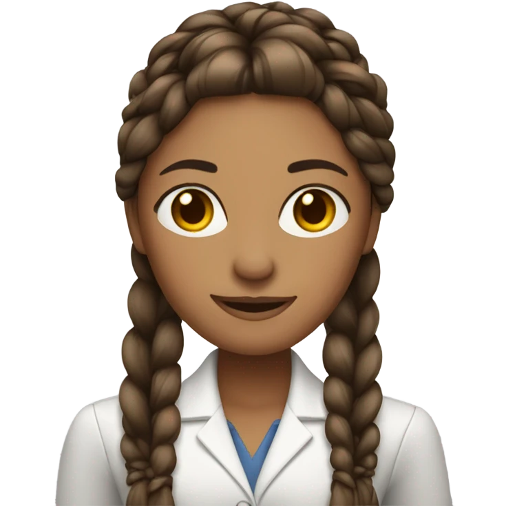 business woman long straight brown hair braid emoji