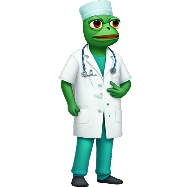 Pepe wearing surgeon clothes emoji