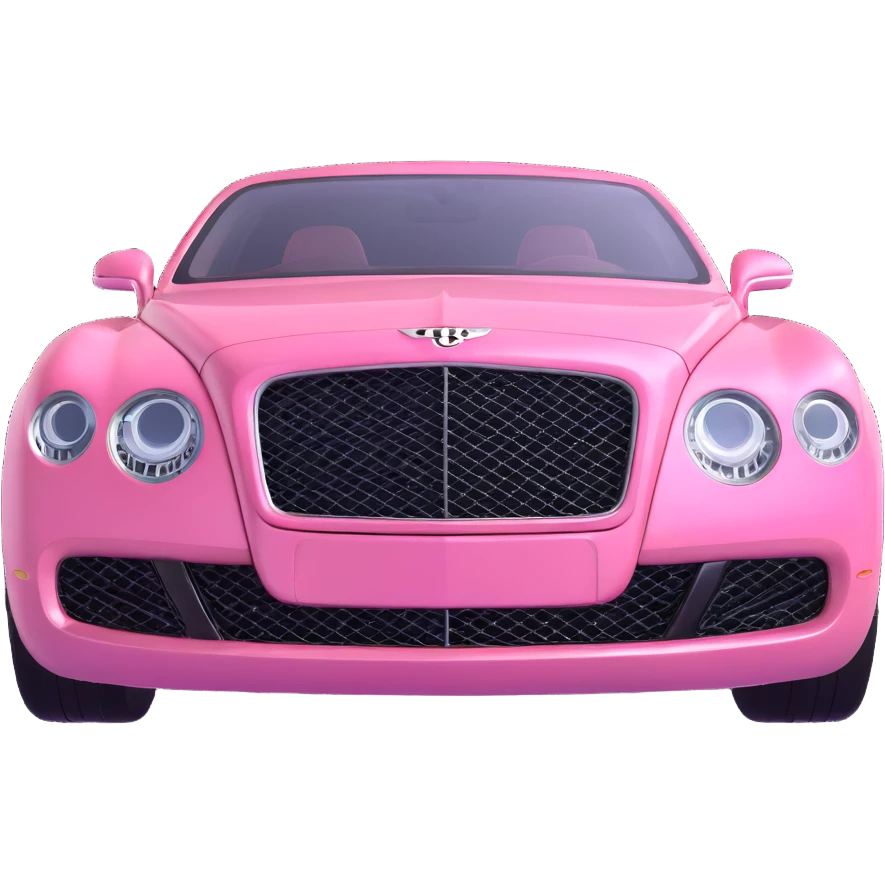 Pink Bentley emblem, 3D style, metallic and glossy, luxury automotive logo, no text emoji