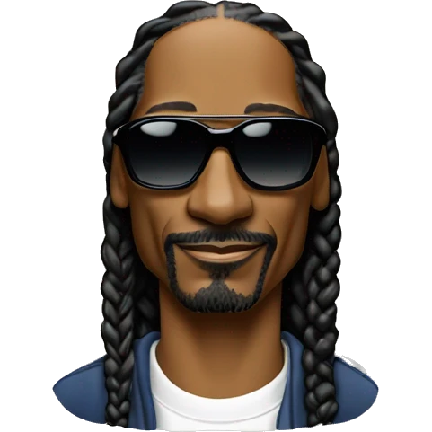Iconic-style Candid Likeness Snoop Dogg:

A chill legend in oversized shades, braids, and a casual tracksuit. Often seen with a laid-back smirk, he radiates effortless cool and smooth, mellow energy. emoji