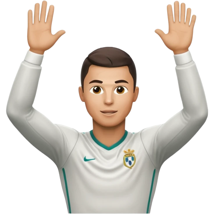 Cristiano Ronaldo doing his famous Siuu celebration emoji