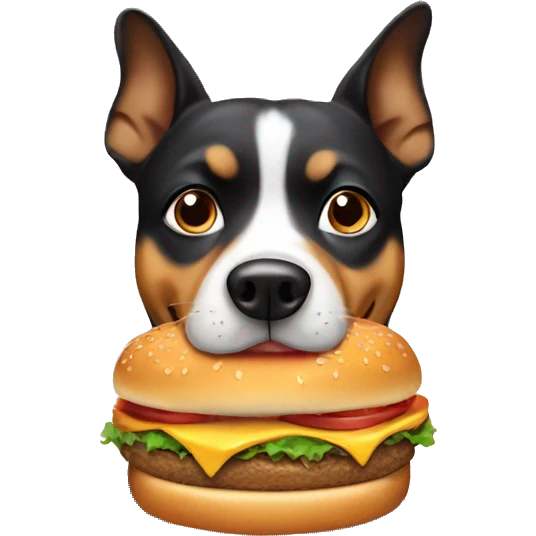 Dog eating burger  emoji