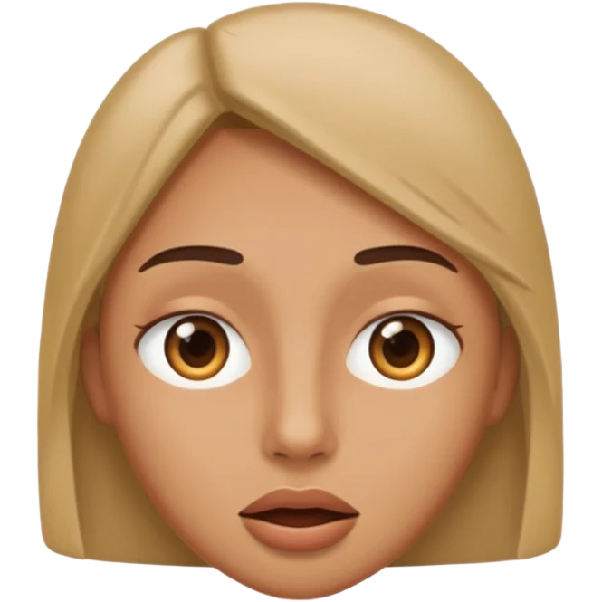 Open eyes straight mouth emoji