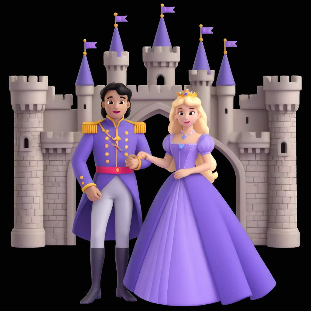 prince and princess disny dress close up photo in castle emoji