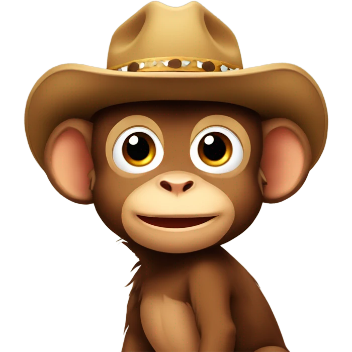 Baby monkey with cowboy hat emoji
