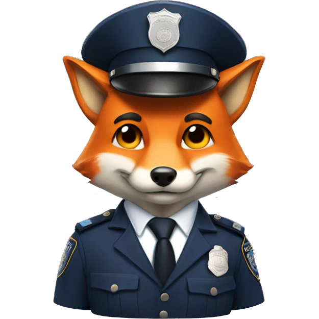 Fox with a police hat emoji