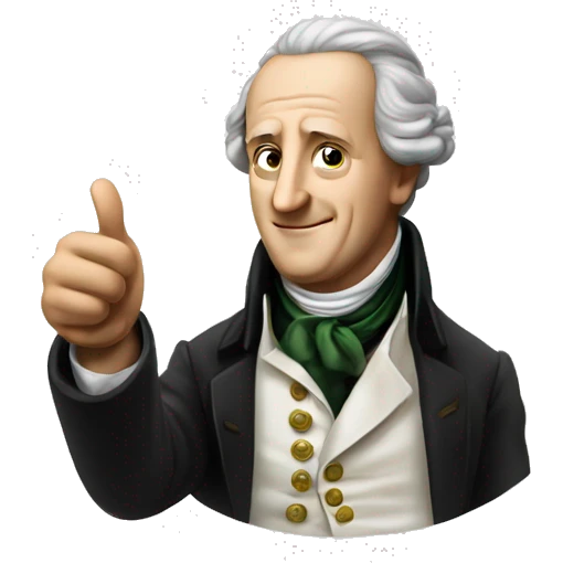 Goethe with thumbs up emoji