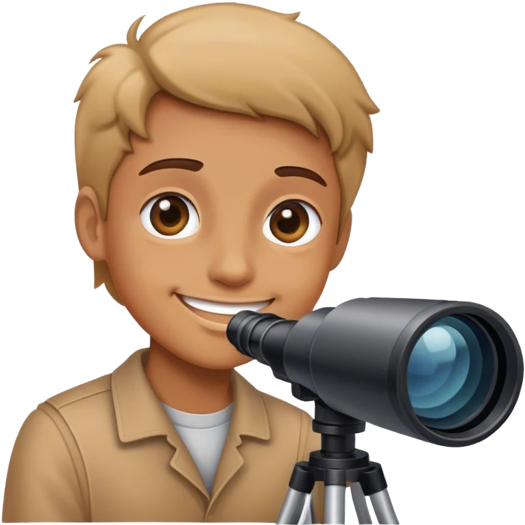 Looking through telescope while smiling  emoji