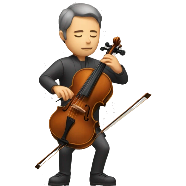 man playing the violon with eyes closed emoji