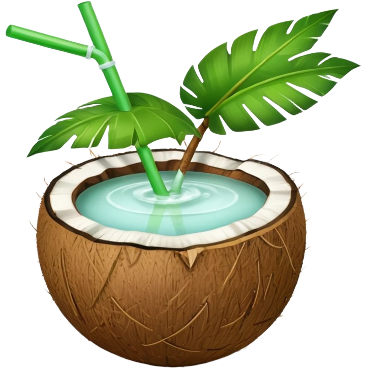 conut drink with leaf emoji