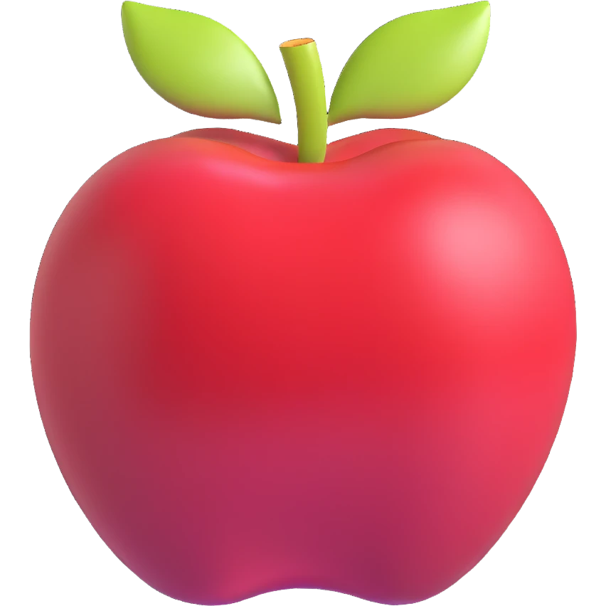 shiny red apple emoji