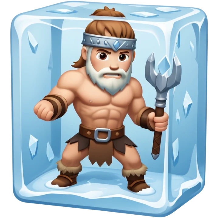 Barbarian in a block of ice emoji