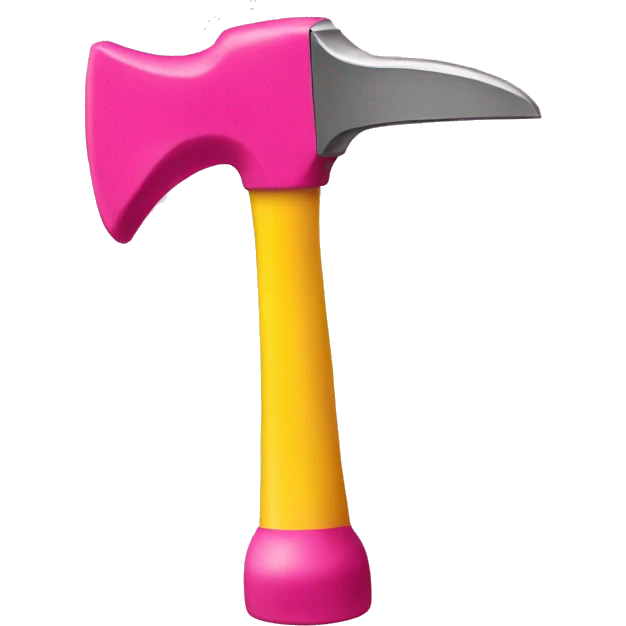 pink and yellow hammer emoji