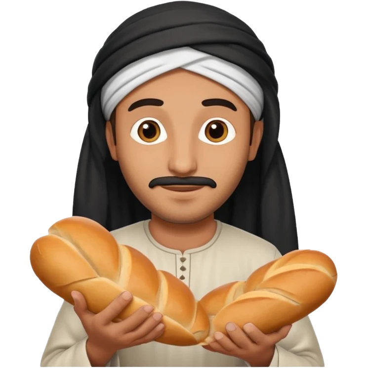 Un arabe avec du pain dans les mains emoji