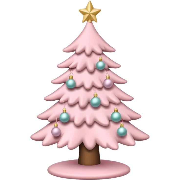 pastel pink christmas tree emoji