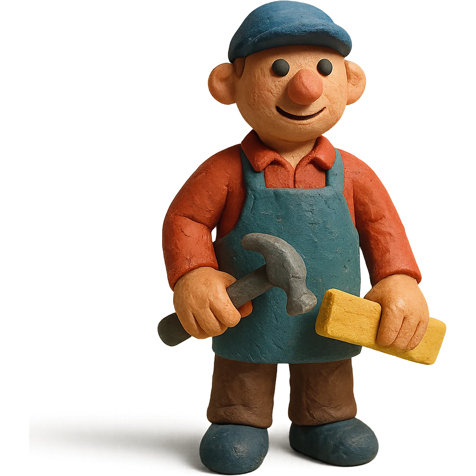 claymation style carpenter emoji