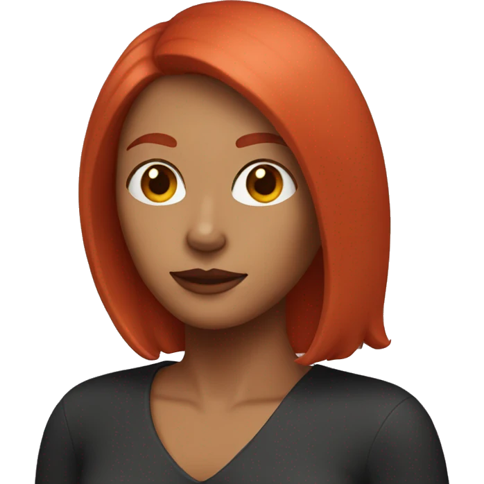 woman with red shoulder length hair emoji
