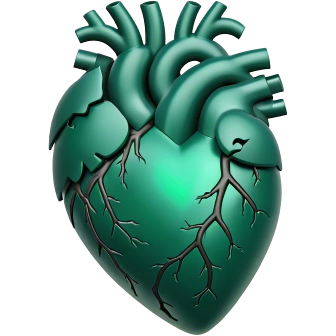 dark emerald heart inside heart outline emoji